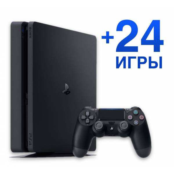 Акционная цена на Sony PlayStation 4 Slim 1Tb с 24 играми