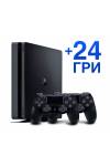 Sony Playstation 4 Slim 1 Тб + Dualshock 4 + 24 гри б\у хороший (PS 4 Slim) фото 2