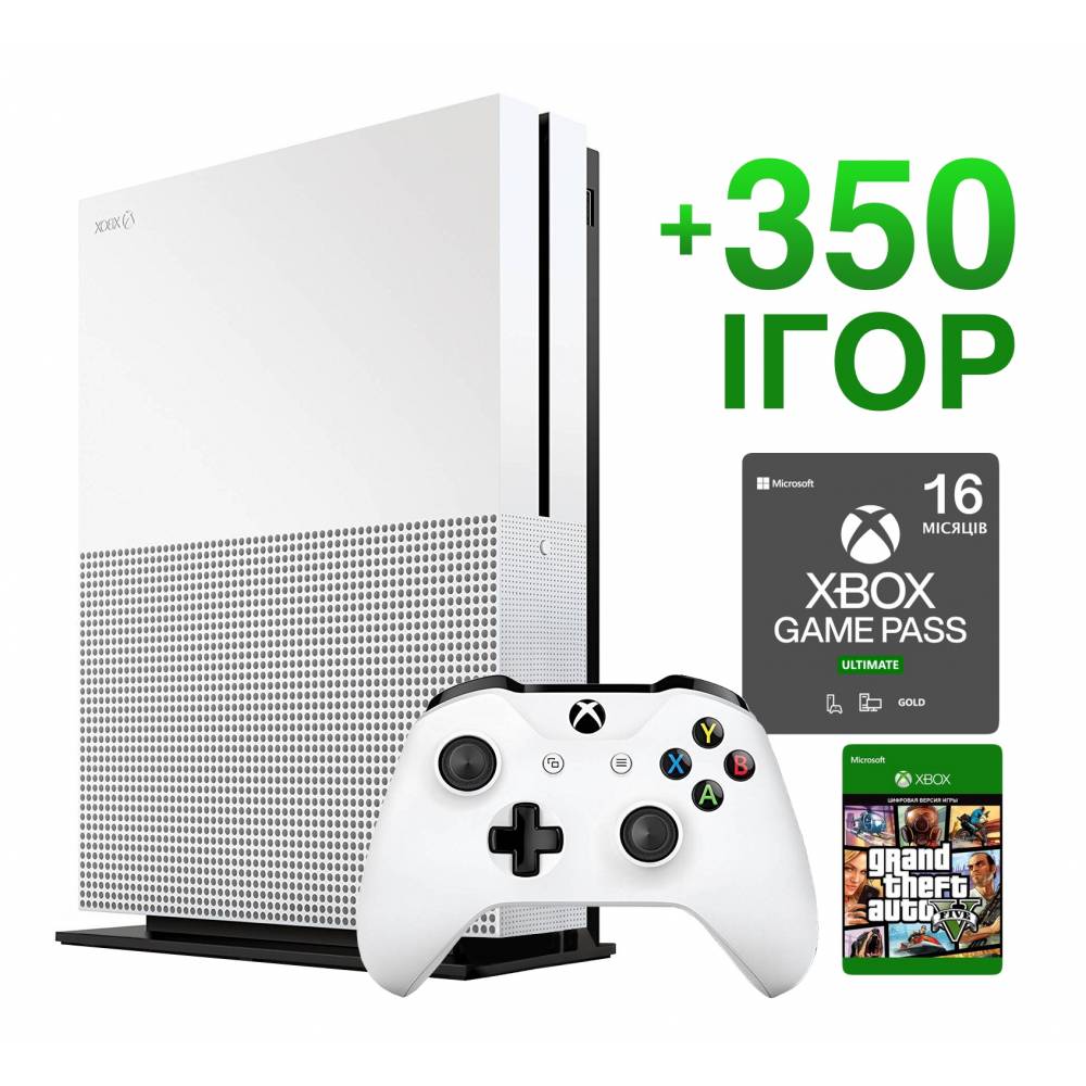 Б/В Microsoft Xbox One S 1 Тб + 350 ігор на 13 місяців + GTA 5 Назавжди (Гарантія 6 місяців) (Xbox One S) фото 2