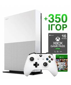 Б/У Microsoft Xbox One S 1 Тб All-Digital Edition + 350 игр на 13 месяцев + GTA 5 Навсегда (Гарантия 6 месяцев)