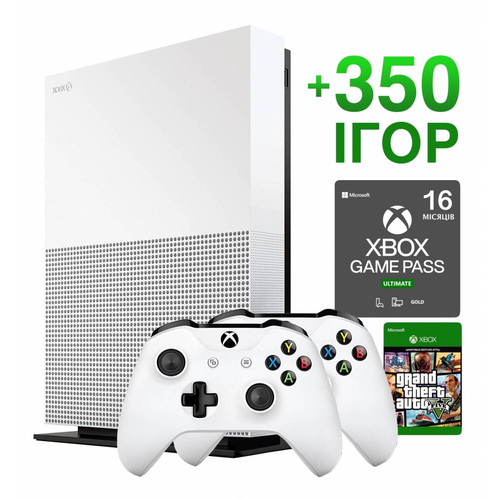 Б/В Microsoft Xbox One S 1 Тб All-Digital Edition + Xbox Wireless Controller + 350 ігор на 13 місяців + GTA 5 Назавжди (Гарантія 6 місяців) (Xbox One S All-Digital) фото 2