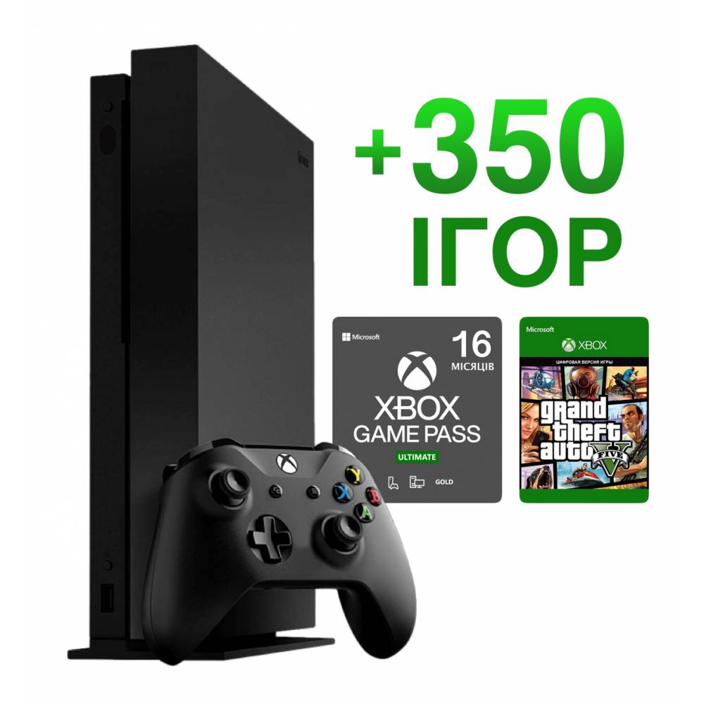Б\У Microsoft Xbox One X 1 Тб + 350 на 13 месяцев + GTA 5 Навсегда (Гарантия 6 месяцев)