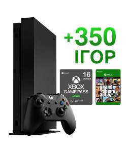 Б\В Microsoft Xbox One X 1 Тб + 350 ігор на 16 місяців + GTA 5 Назавжди (Гарантія 6 місяців)