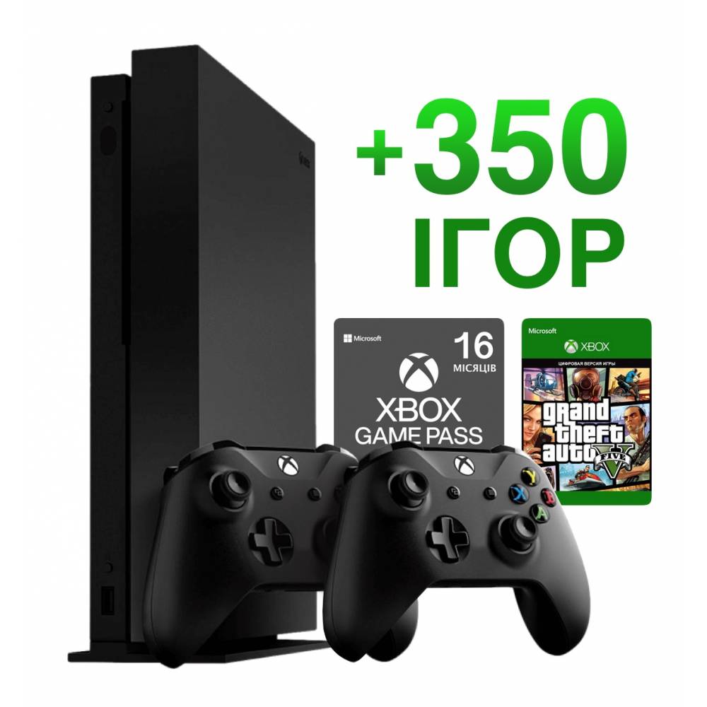 Б\В Microsoft Xbox One X 1 Тб + додатковий геймпад Xbox Wireless Controller + 350 ігор на 13 місяців + GTA 5 Назавжди (Гарантія 6 місяців) (Xbox One X) фото 2